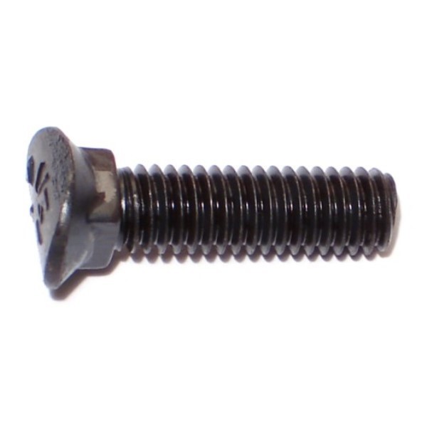 Midwest Fastener Plow Bolt, 3/8"-16 Thrd Sz, 1-1/2" L, Elliptical Head, Steel, Plain, 100 PK 01251